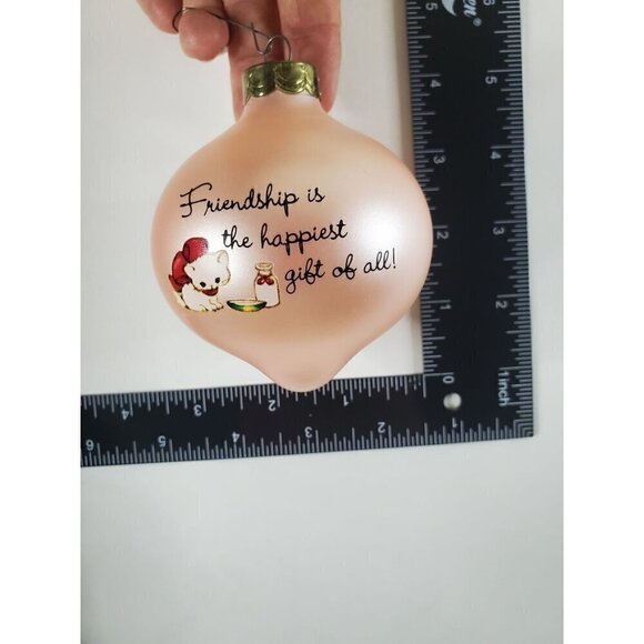 Vintage 1984 Hallmark Keepsake Pink Glass Ornament A Gift of Friendship *READ* - Picture 3 of 10